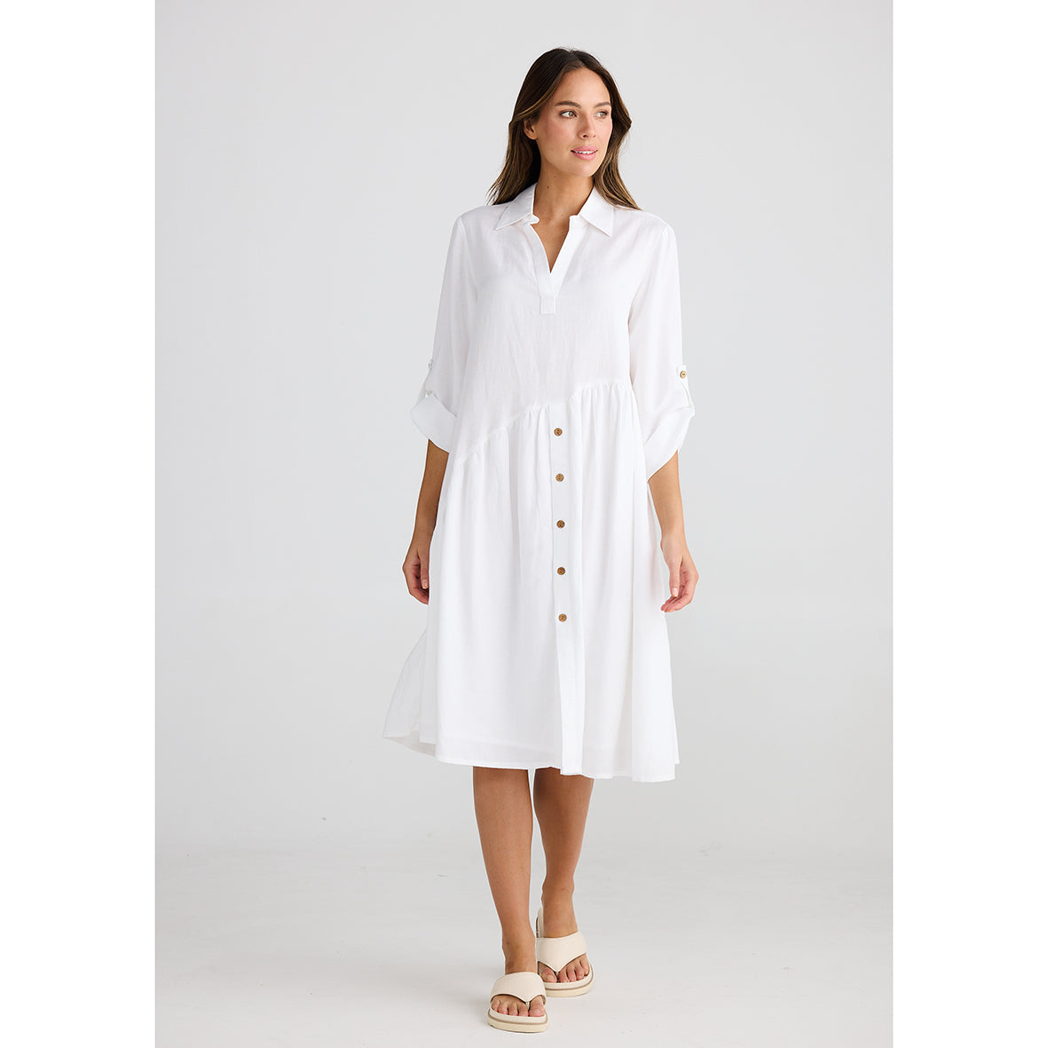 Havana Dress - White Linen Blend