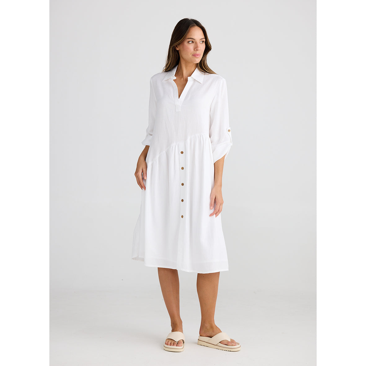 Havana Dress - White Linen Blend