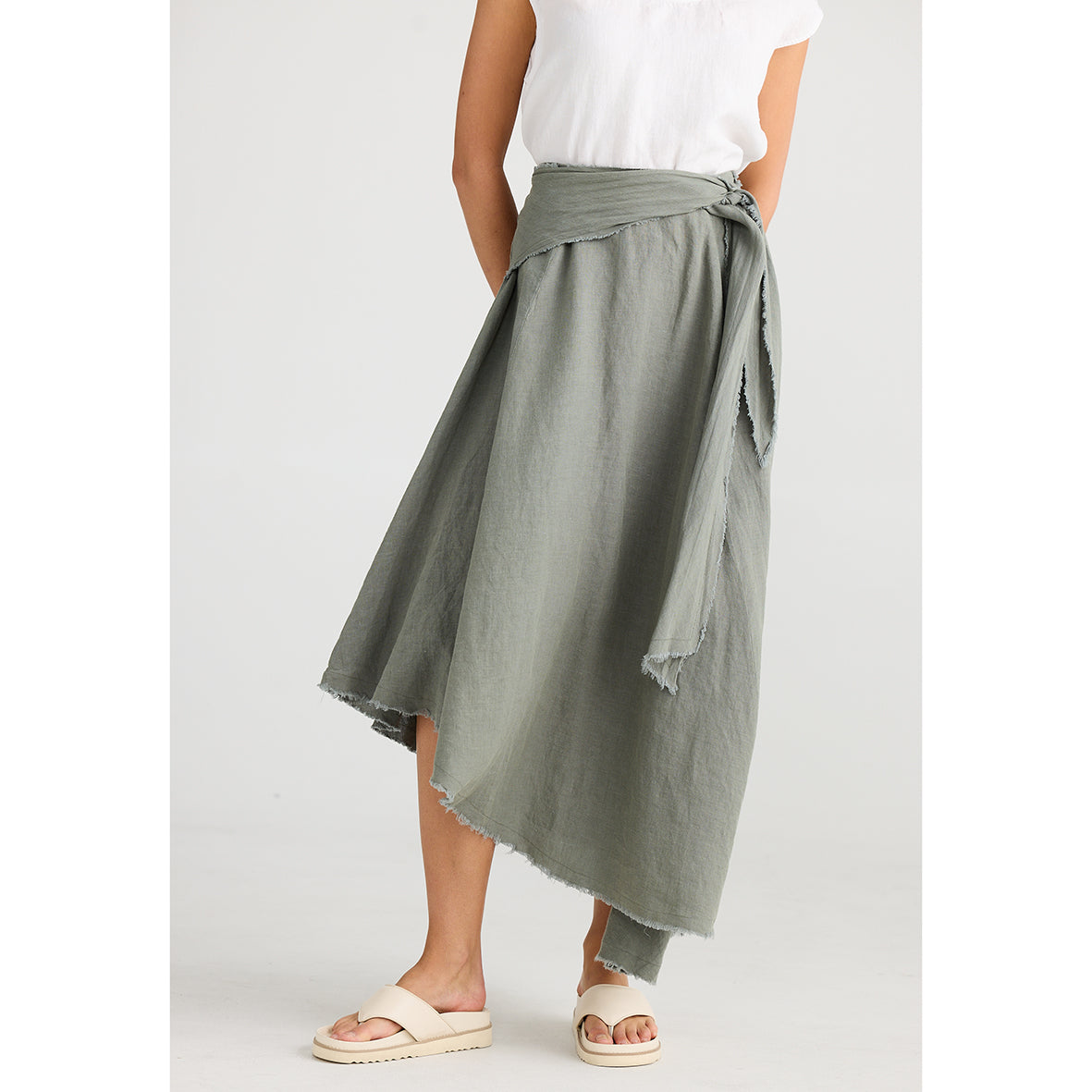 Edit Skirt Pistachio Linen