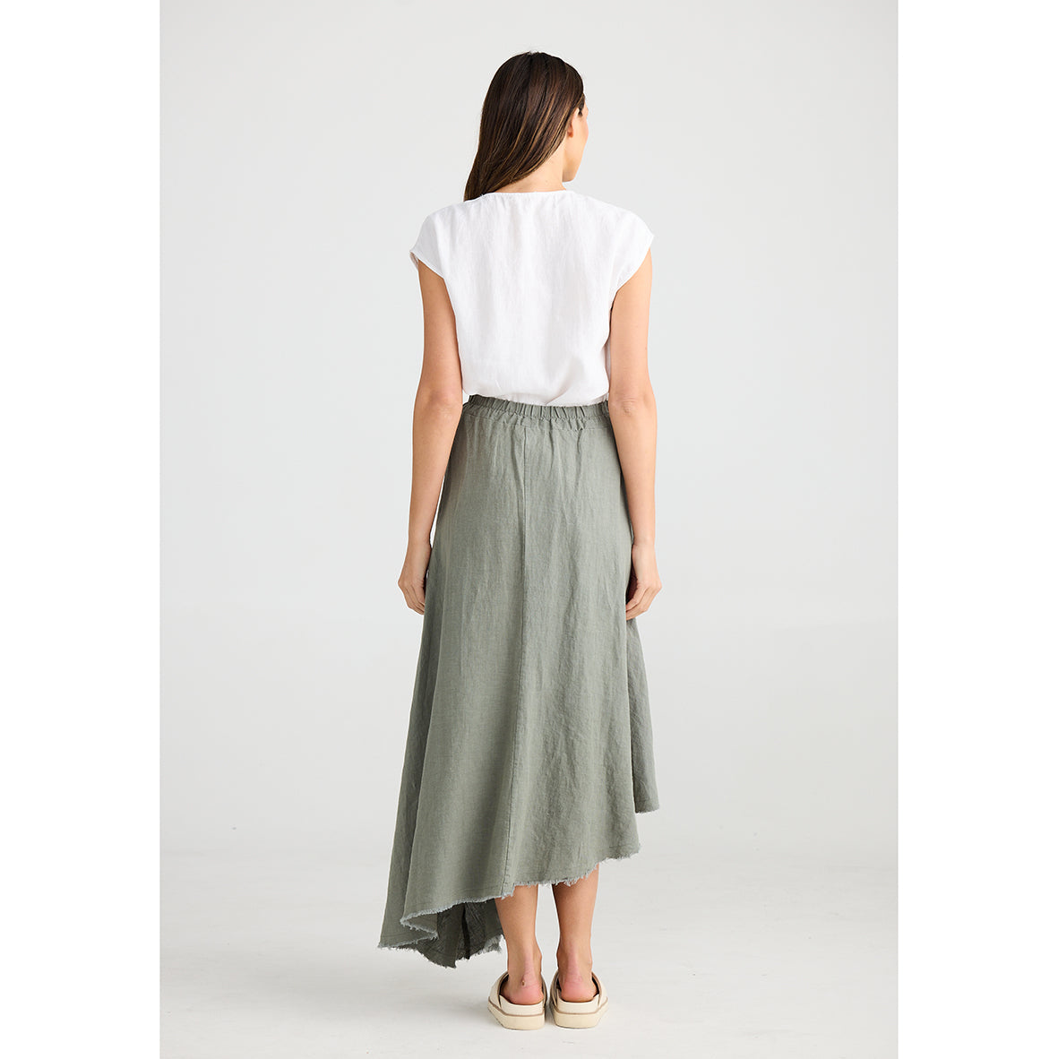 Edit Skirt Pistachio Linen