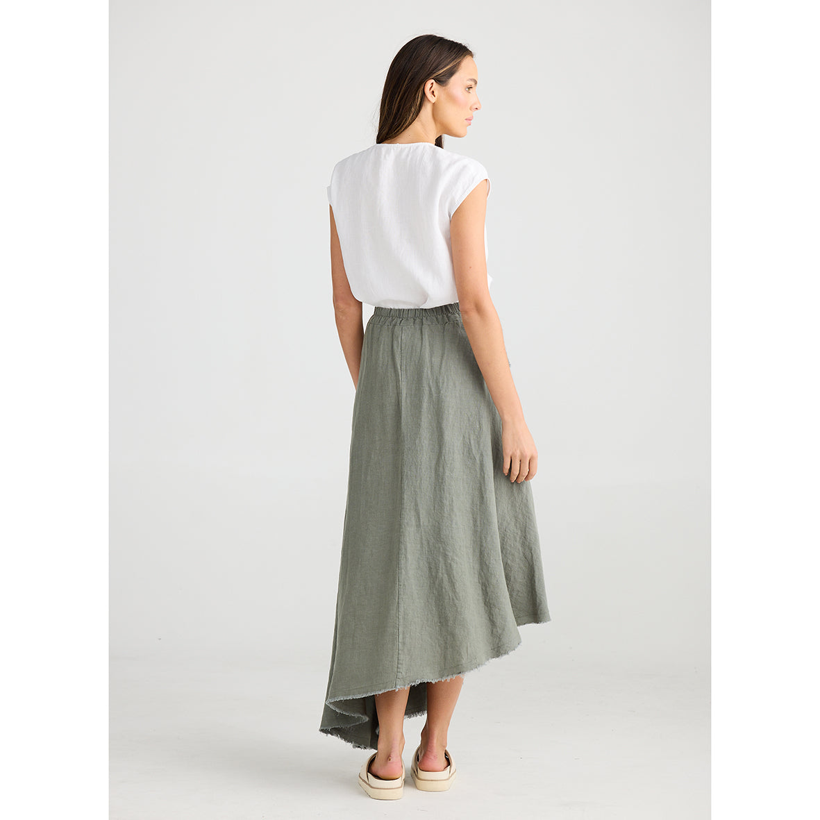 Edit Skirt Pistachio Linen