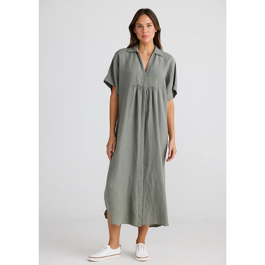 Wander Dress Pistachio Linen