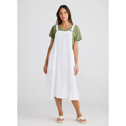 Holiday Sesame Pinafore White Linen