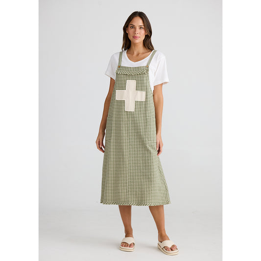 Shanty Lenny Pinafore Sage Check