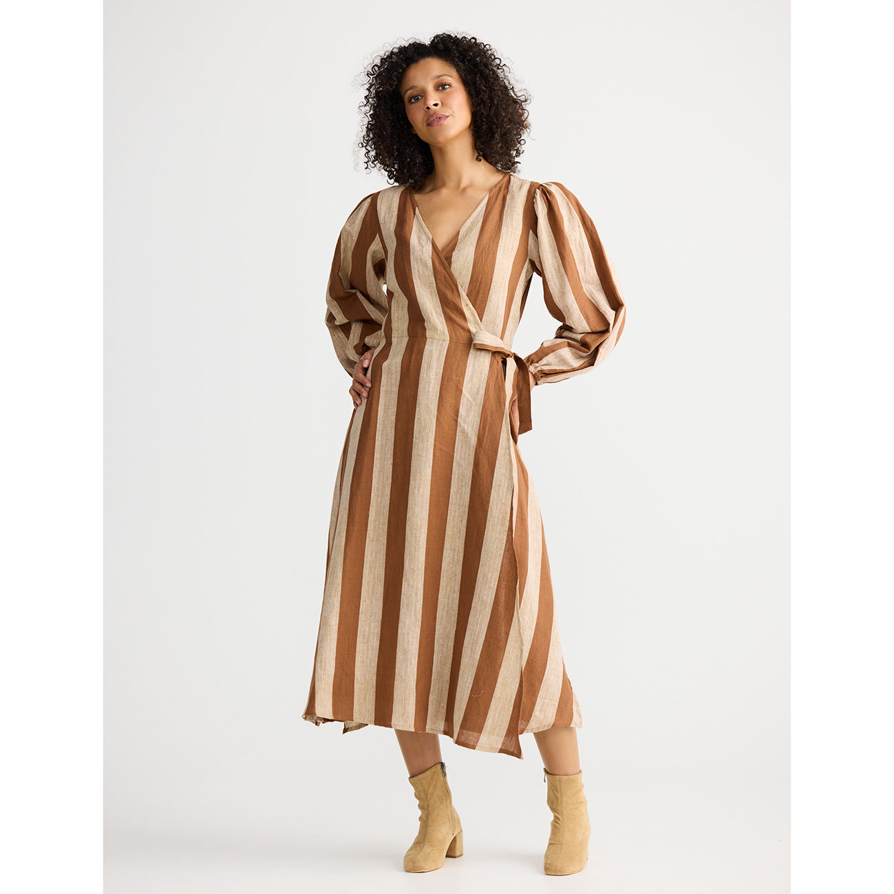 Amor Wrap Dress Sienna Stripe