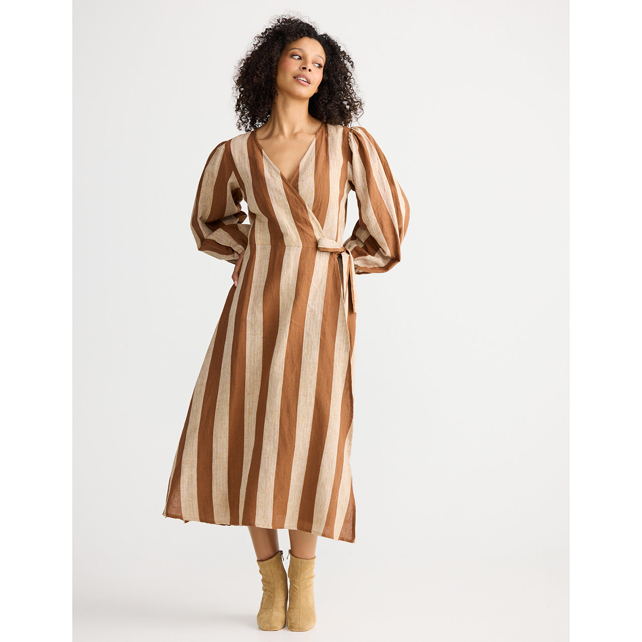 Amor Wrap Dress Sienna Stripe