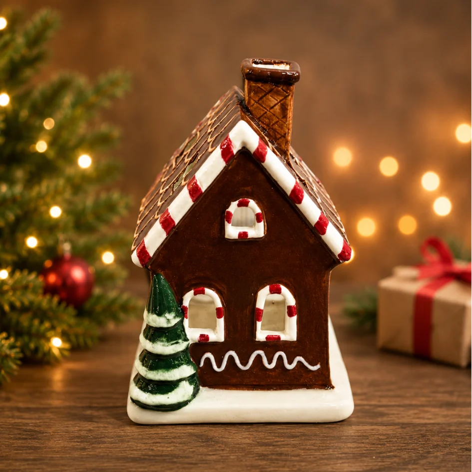 Gingerbread Tea Light Ceramic House