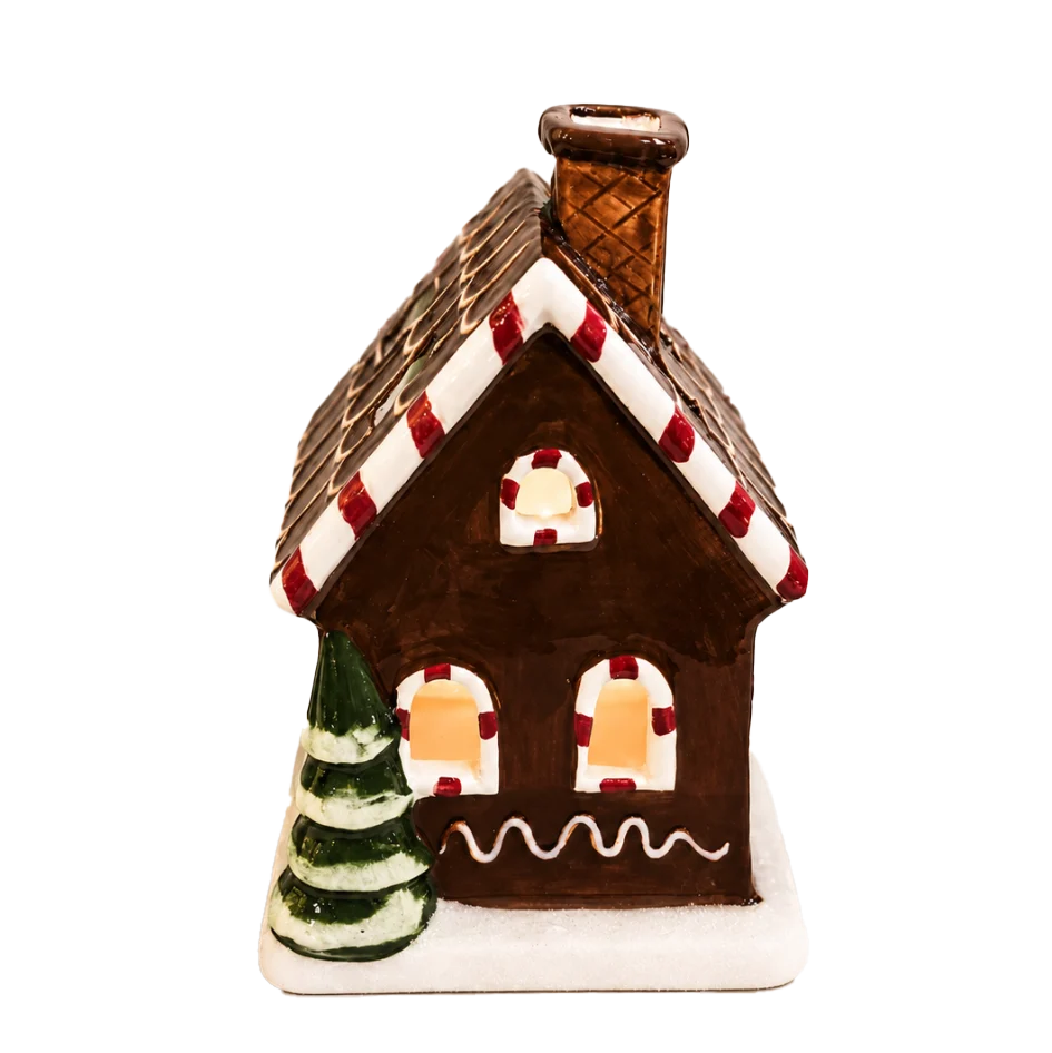 Gingerbread Tea Light Ceramic House