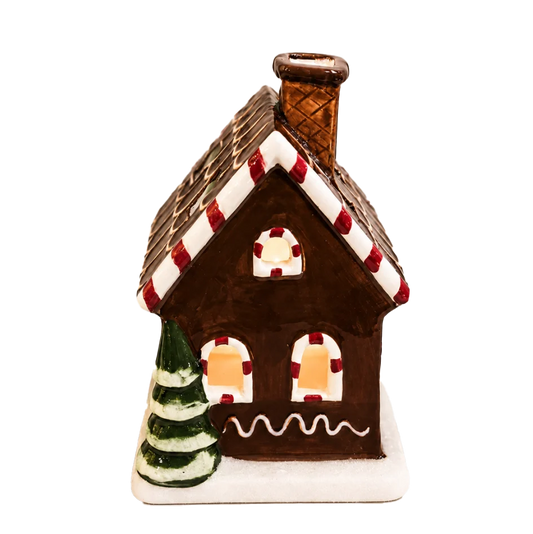 Gingerbread Tea Light Ceramic House