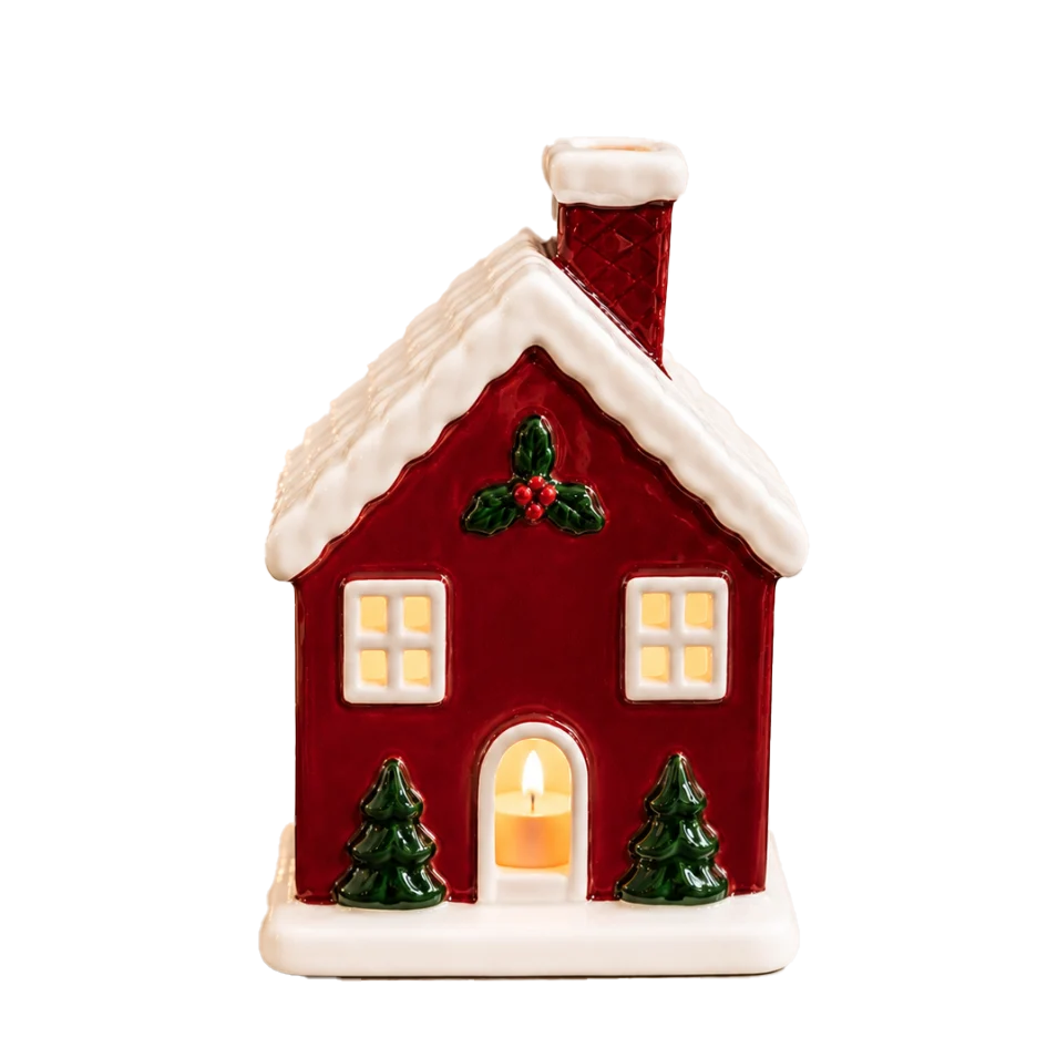 Christmas Cottage Tea Light Ceramic House