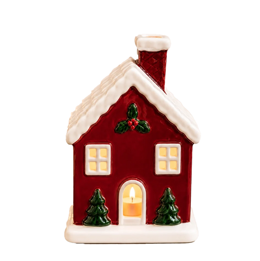 Christmas Cottage Tea Light Ceramic House