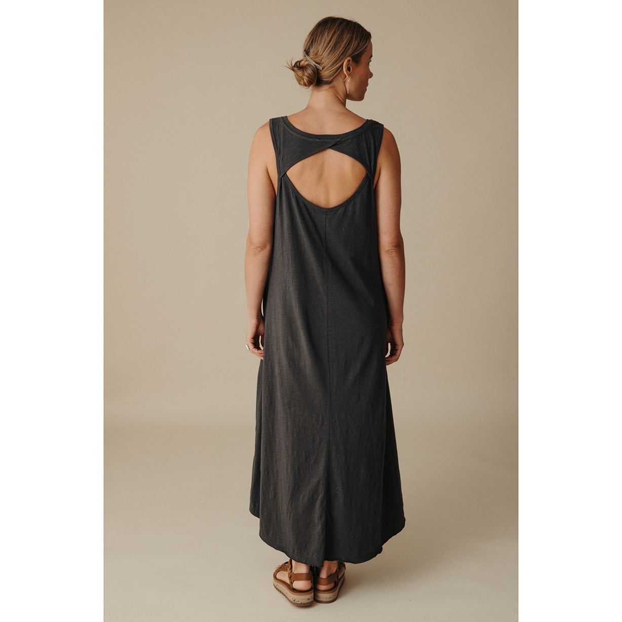 Shoreline Fine Slub Breeze Dress Black Sand