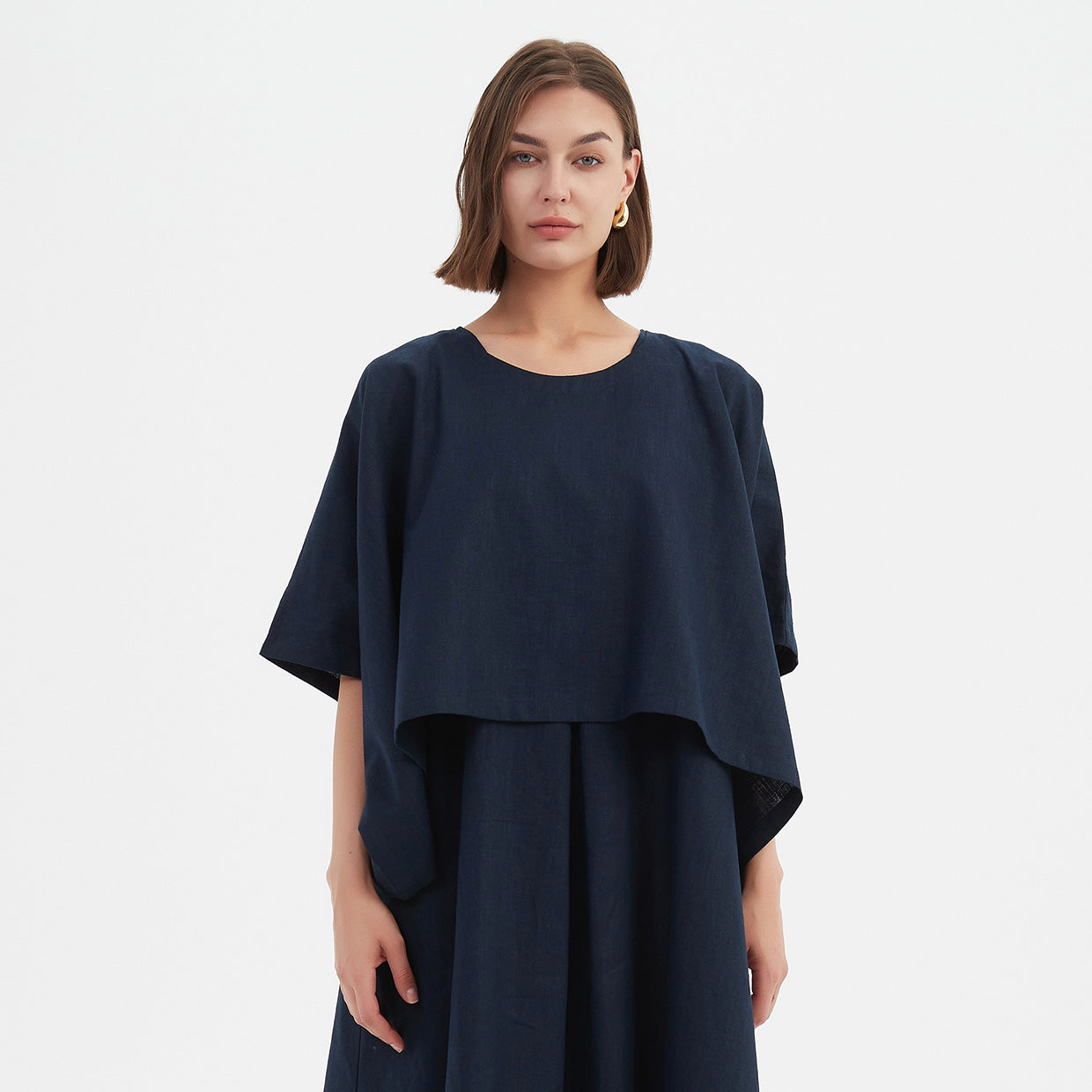 Short Sleeve Layer Top Navy