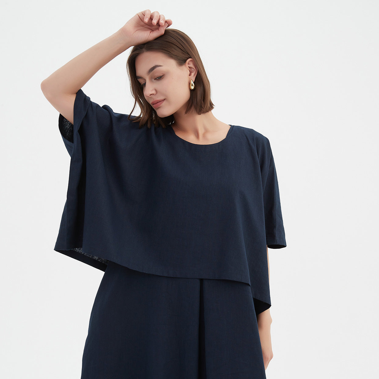 Short Sleeve Layer Top Navy