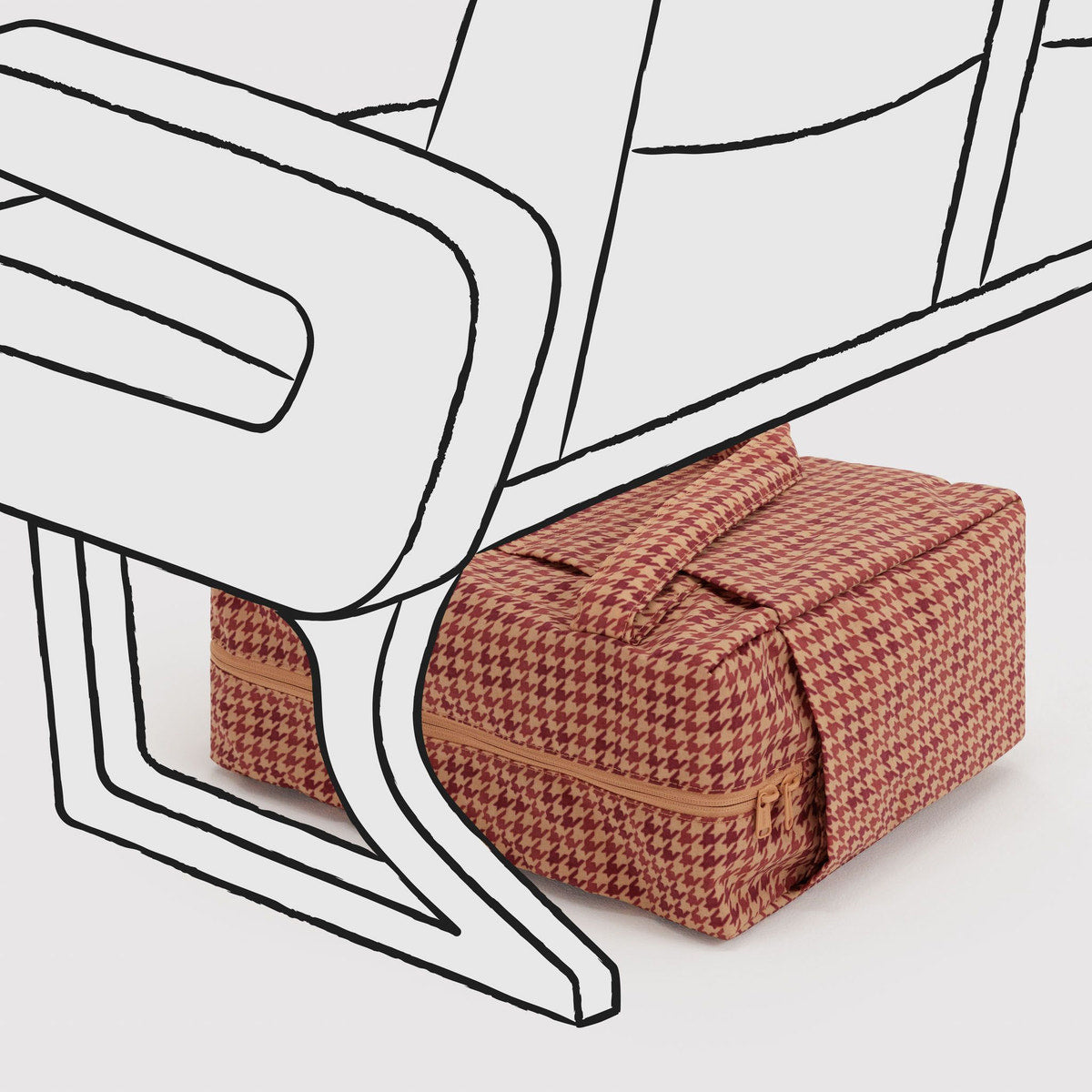 Baggu Small Cloud Carry-On Tan Houndstooth