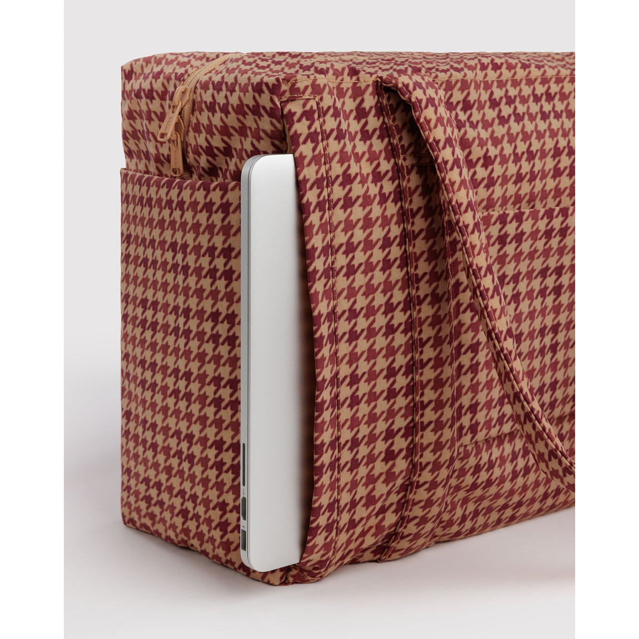 Baggu Small Cloud Carry-On Tan Houndstooth