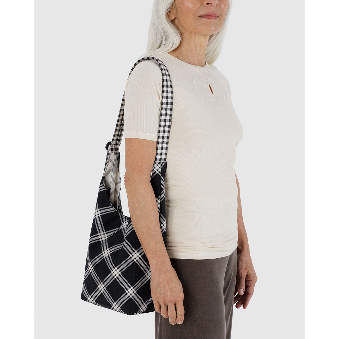 Baggu Small Nylon Sling Mixed Plaid