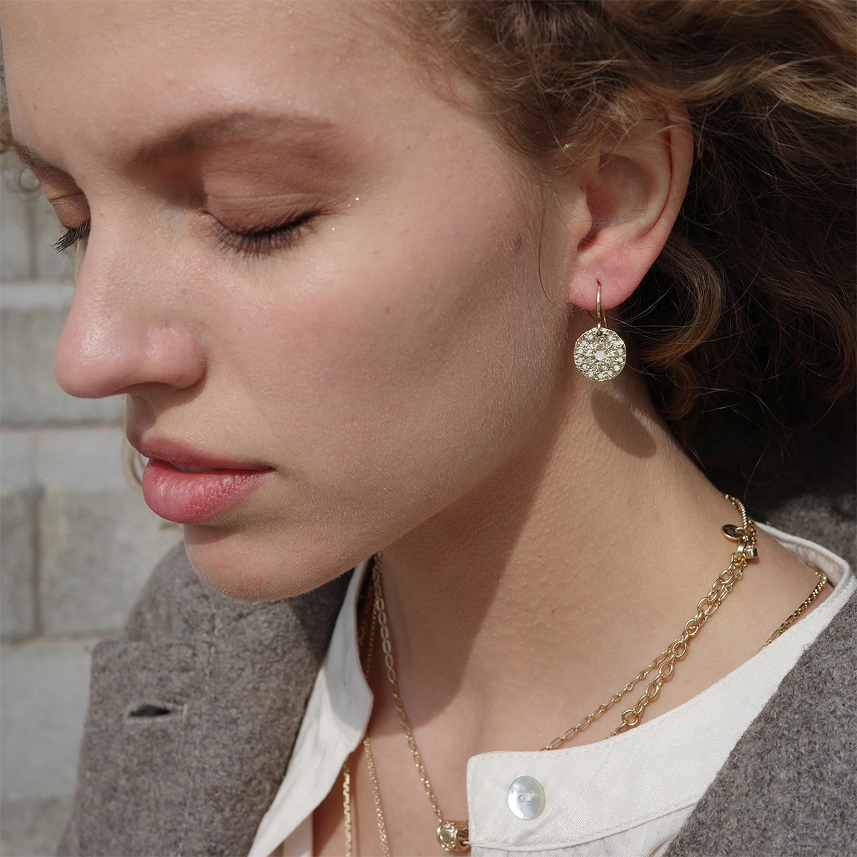 Solstice Gold Hook Earrings