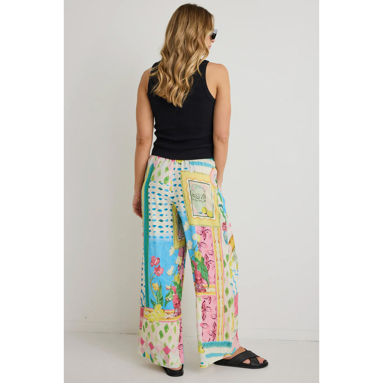 Speculate Pink Holiday Print Wide Leg Pant