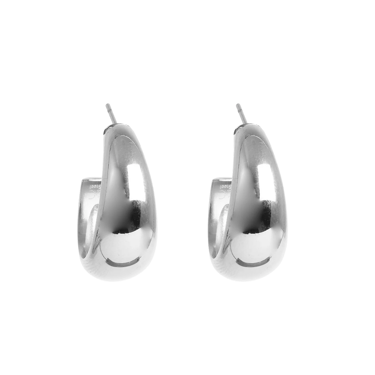 Steel Silver Chunky Earrings