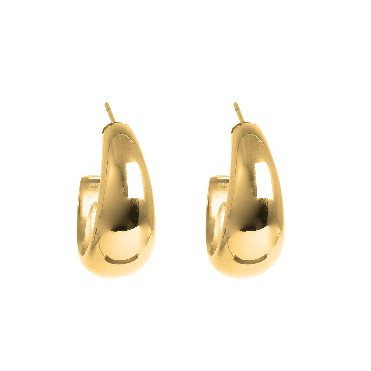 Steel Gold Chunky Earrings