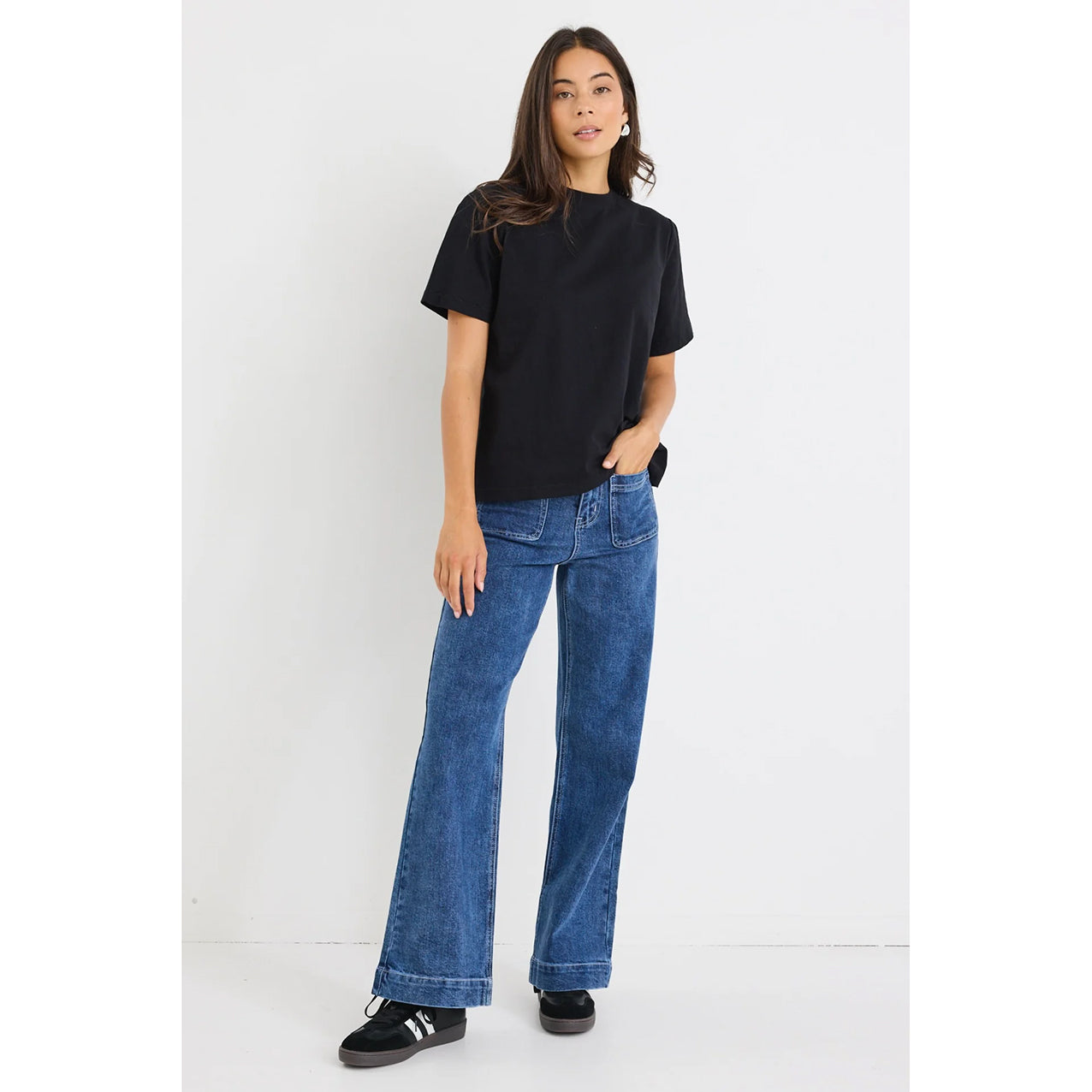 Street Black Crew Neck Boxy Tee