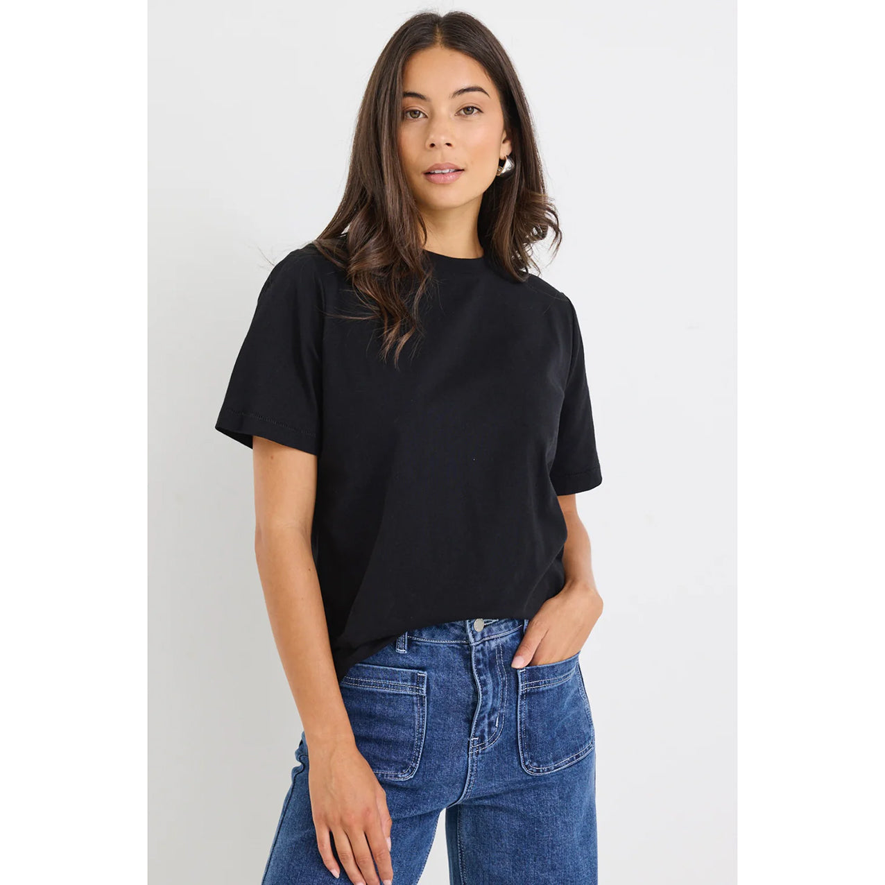 Street Black Crew Neck Boxy Tee