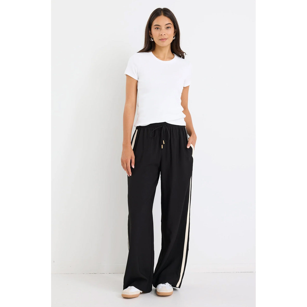 Townie Black Matte Stripe Pant