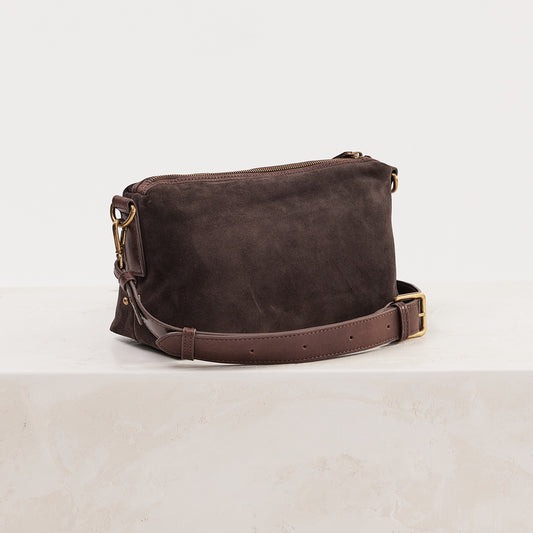 Suede Teddy Bag Chocolate