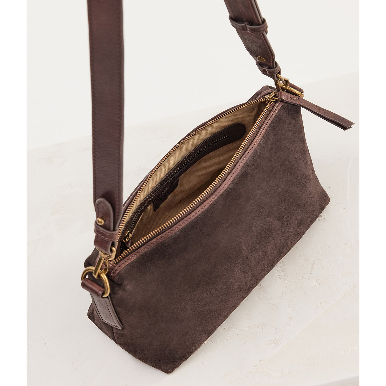 Suede Teddy Bag Chocolate