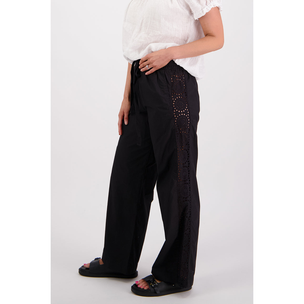 Sunshine Black Cotton Poplin Pant