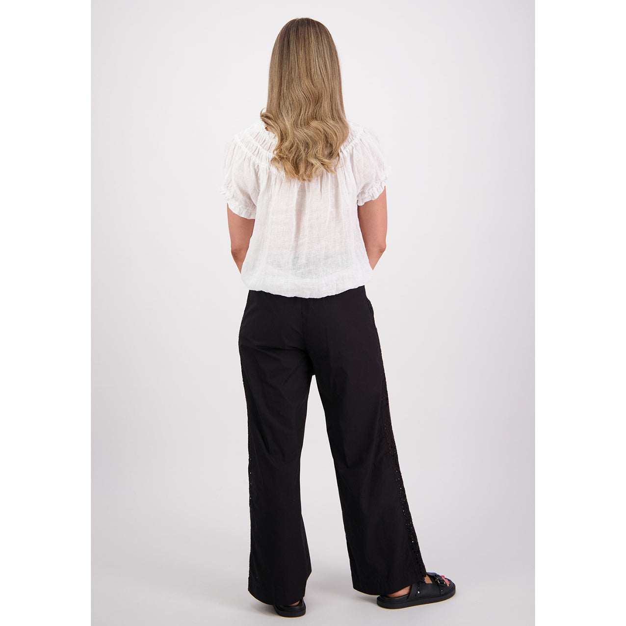 Sunshine Black Cotton Poplin Pant