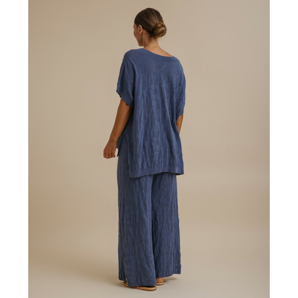 Paradis Jacquard Short Sleeve Pullover Ocean