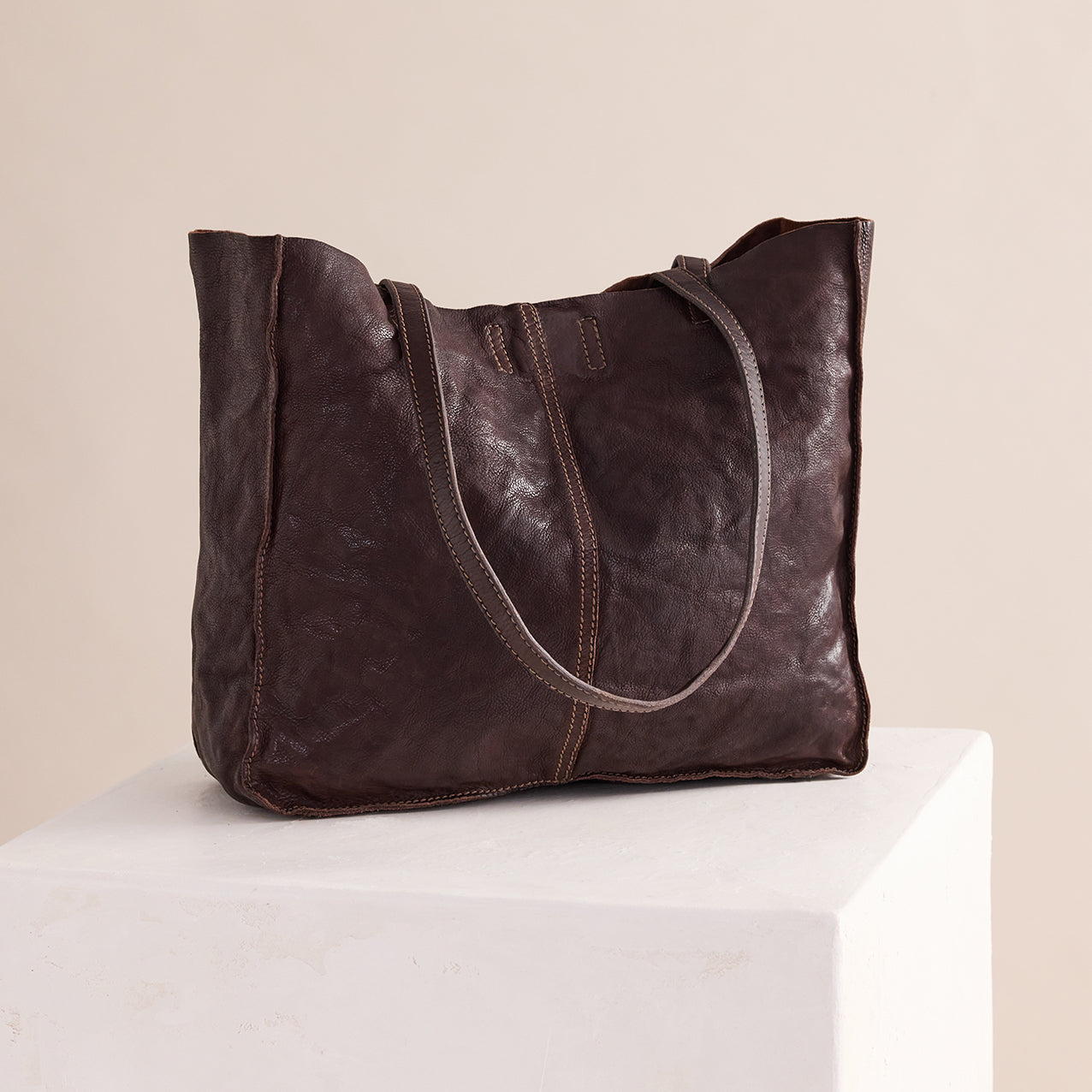 Tumbled Baby Unlined Tote Chocolate