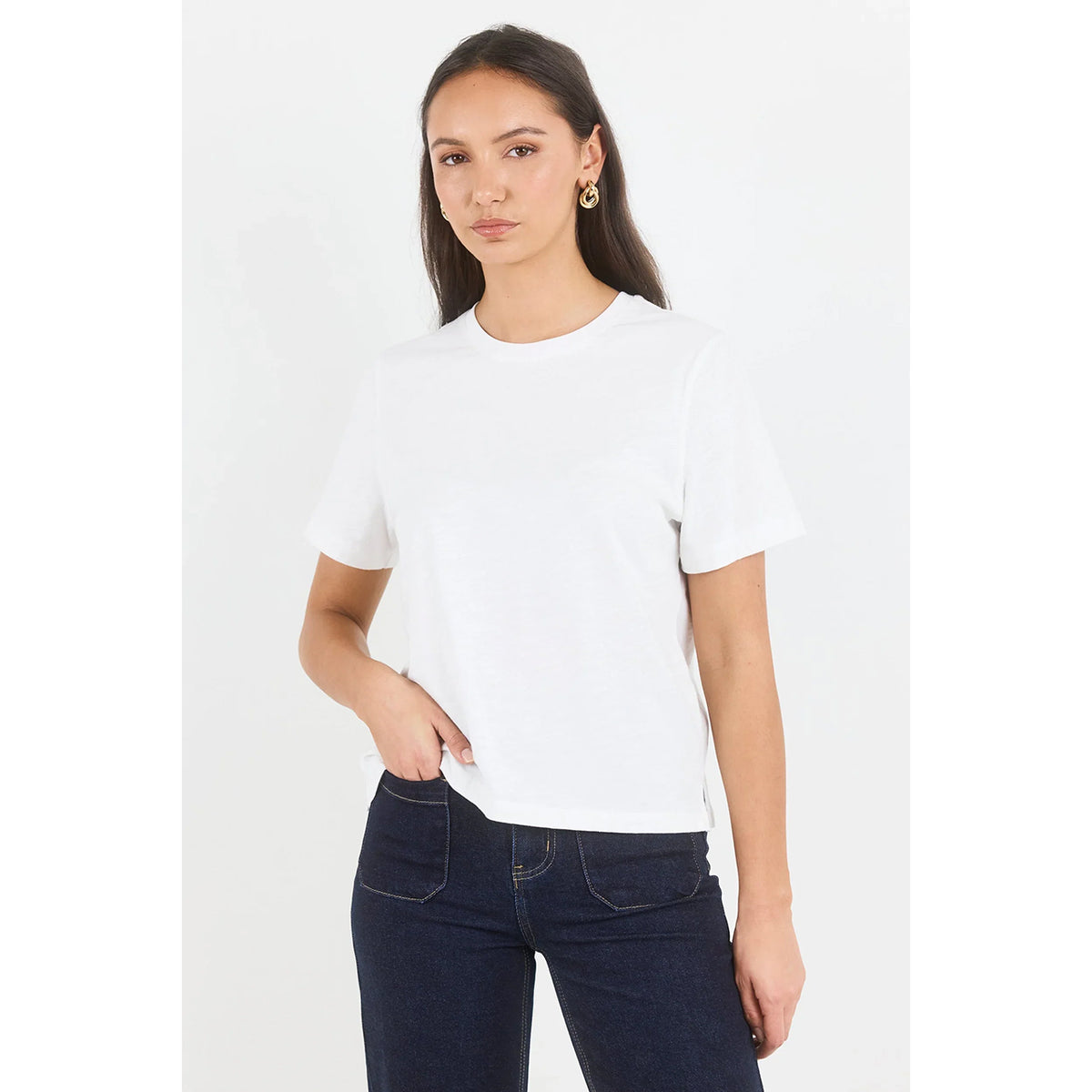 Ultimate White Slub Crew Neck Tee