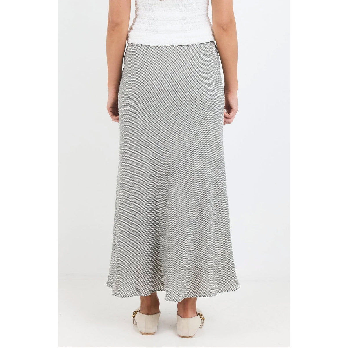 Summit Khaki Mini Gingham Tie Waist Skirt