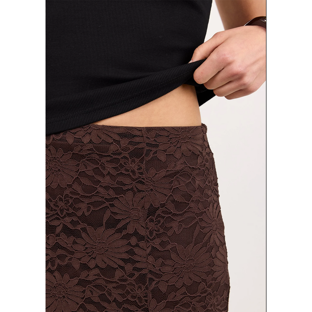 Moral Chocolate Lace Maxi Skirt