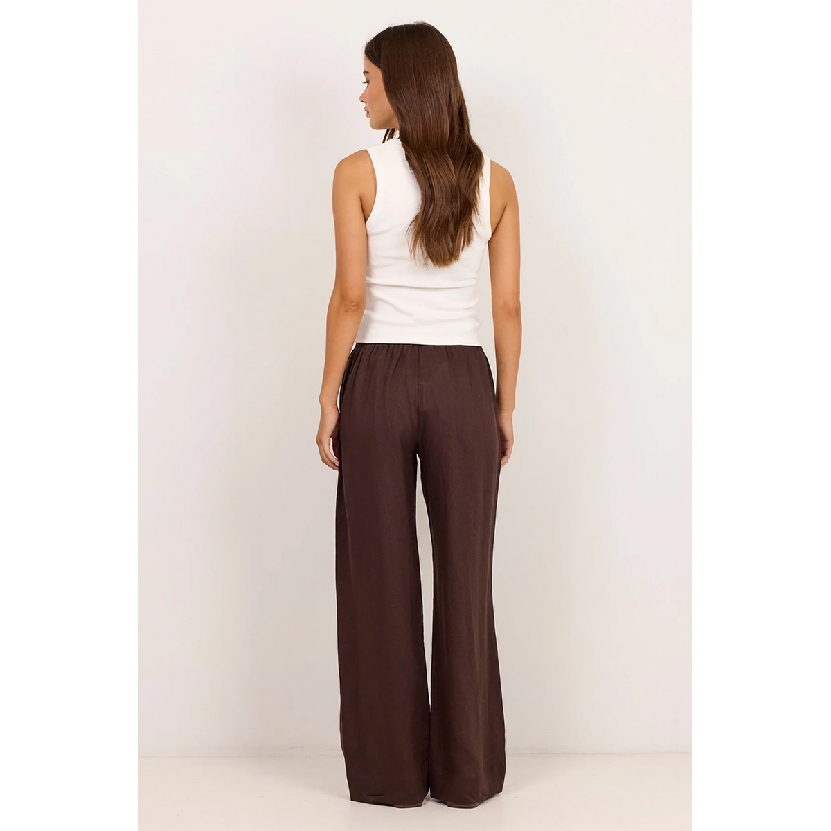 Wellness Dark Chocolate Linen Pant