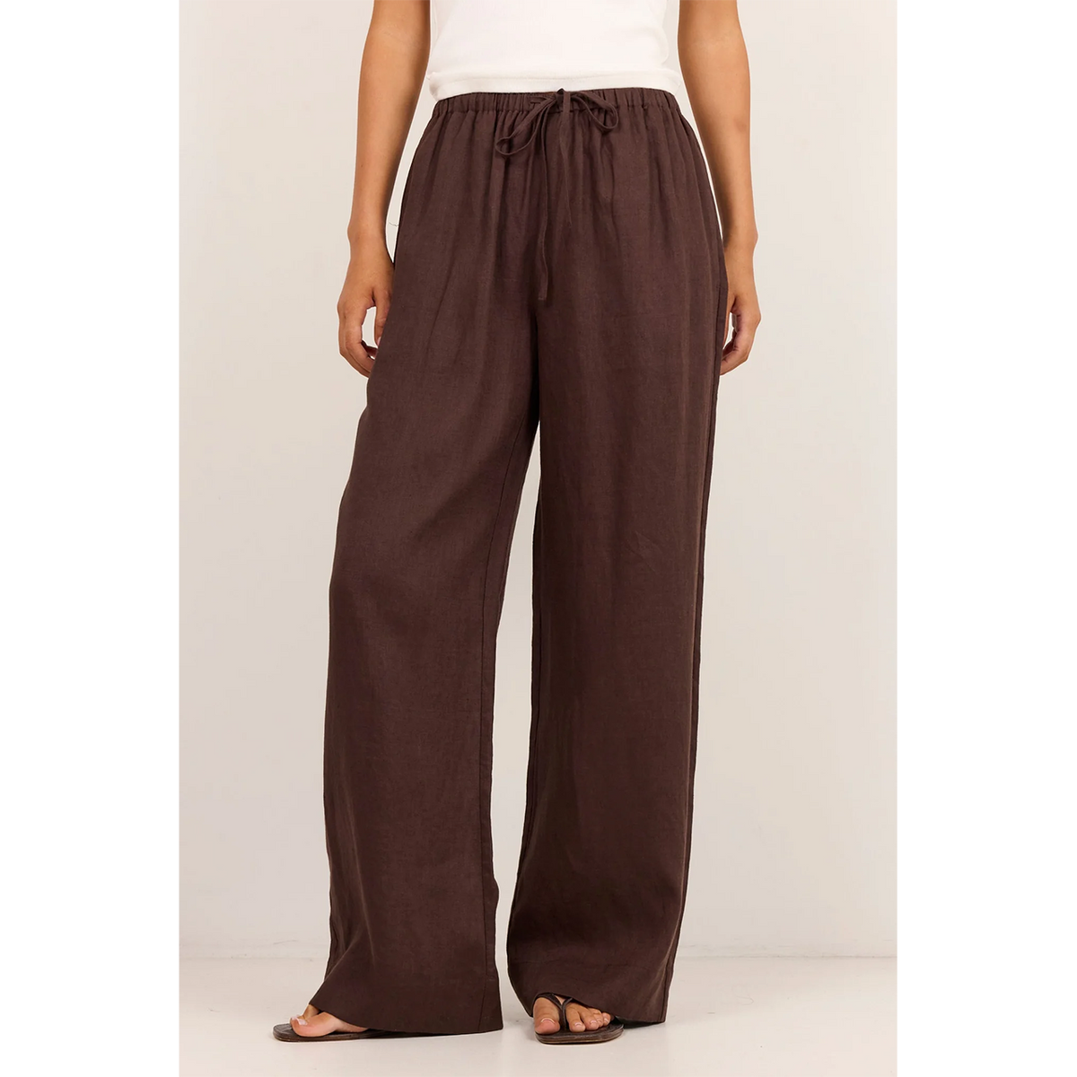 Wellness Dark Chocolate Linen Pant