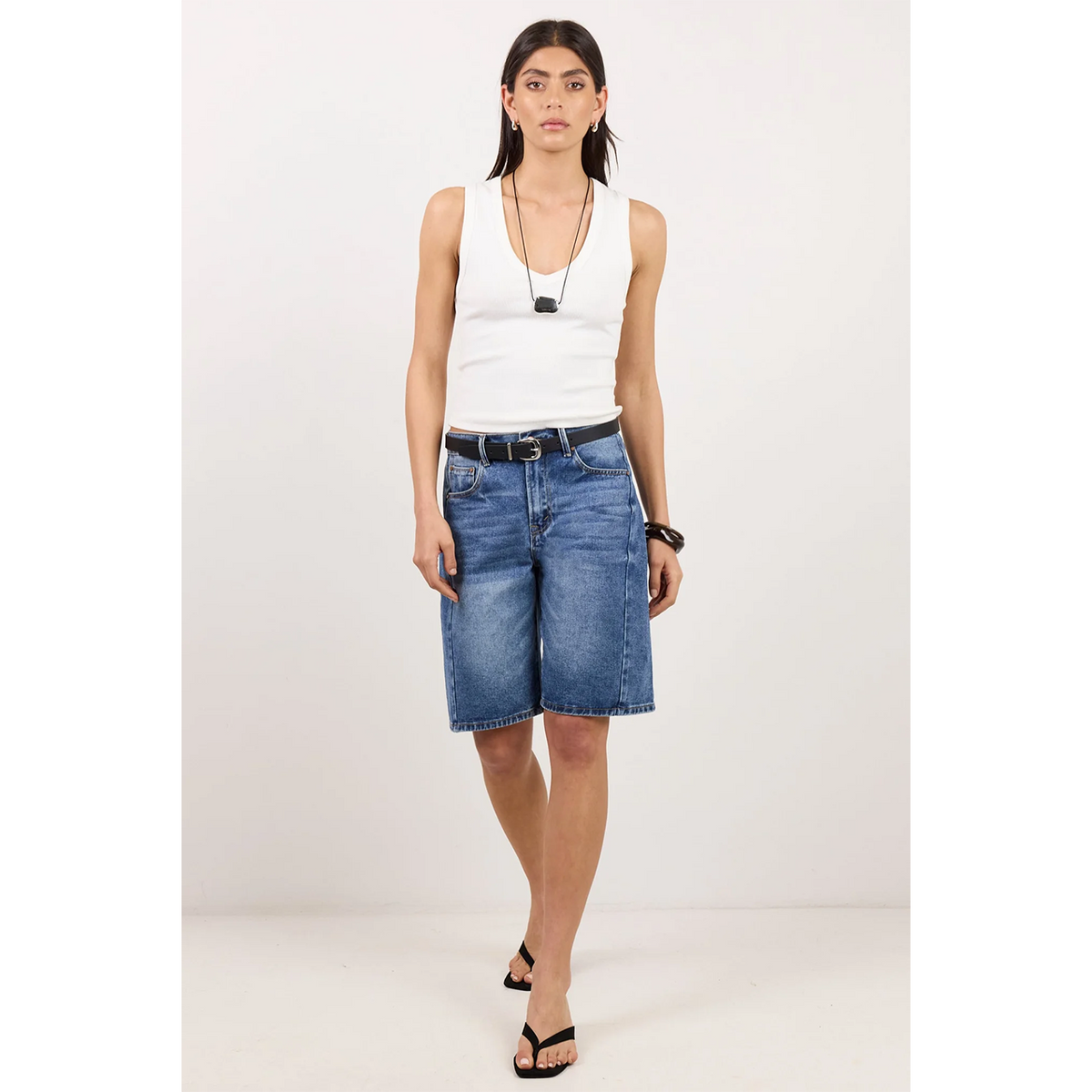 Academy Deep Blue Denim Barrel Shorts