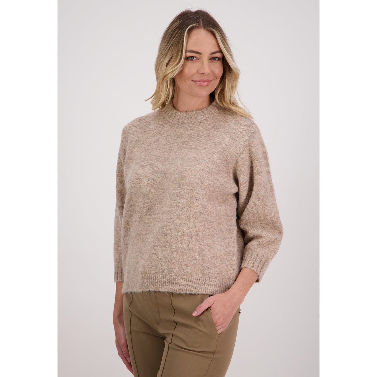 Viola Taupe Alpaca/Wood Sweater