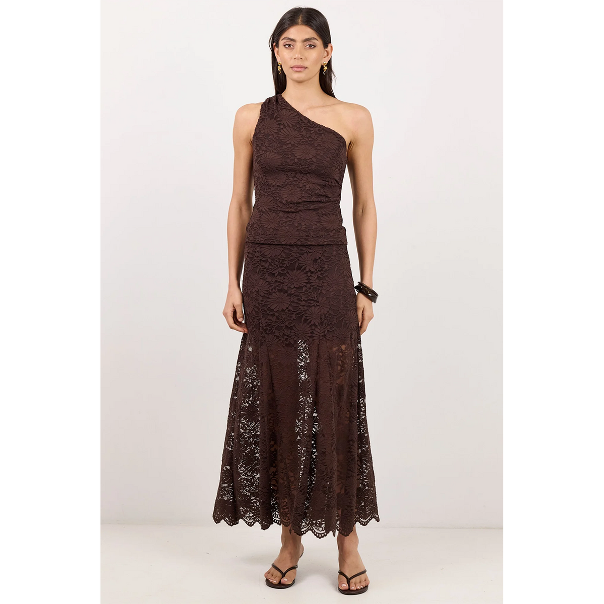 Moral Chocolate Lace Maxi Skirt