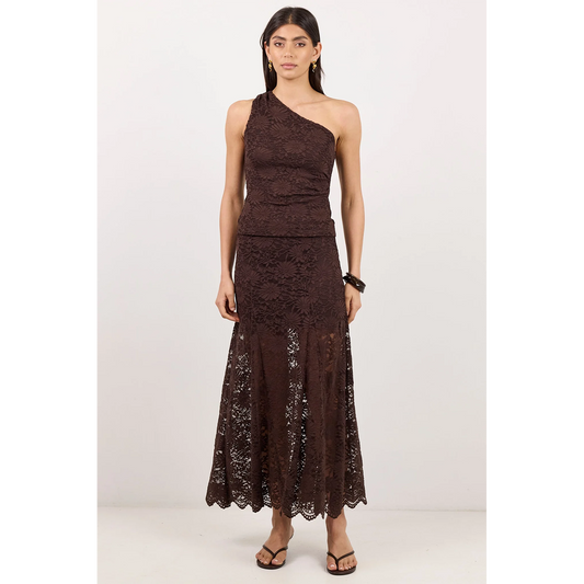 Moral Chocolate Lace Maxi Skirt