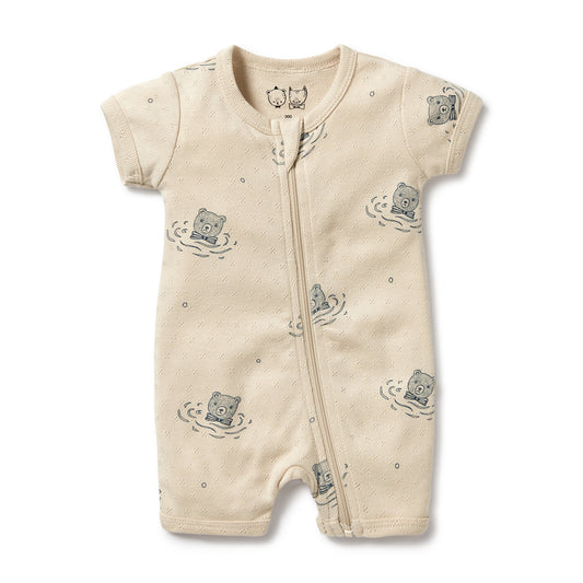 Little Bear Pointelle Boyleg Zipsuit