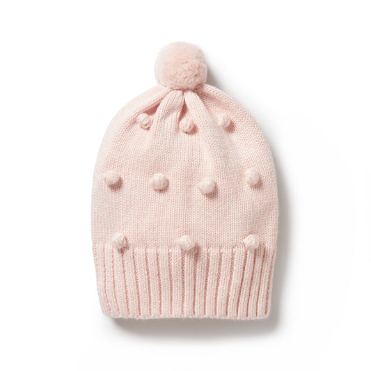 Knitted Bauble Hat Pink