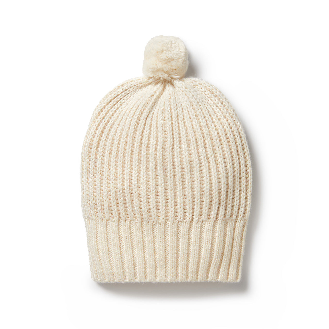 Knitted Ribbed Hat Ecru