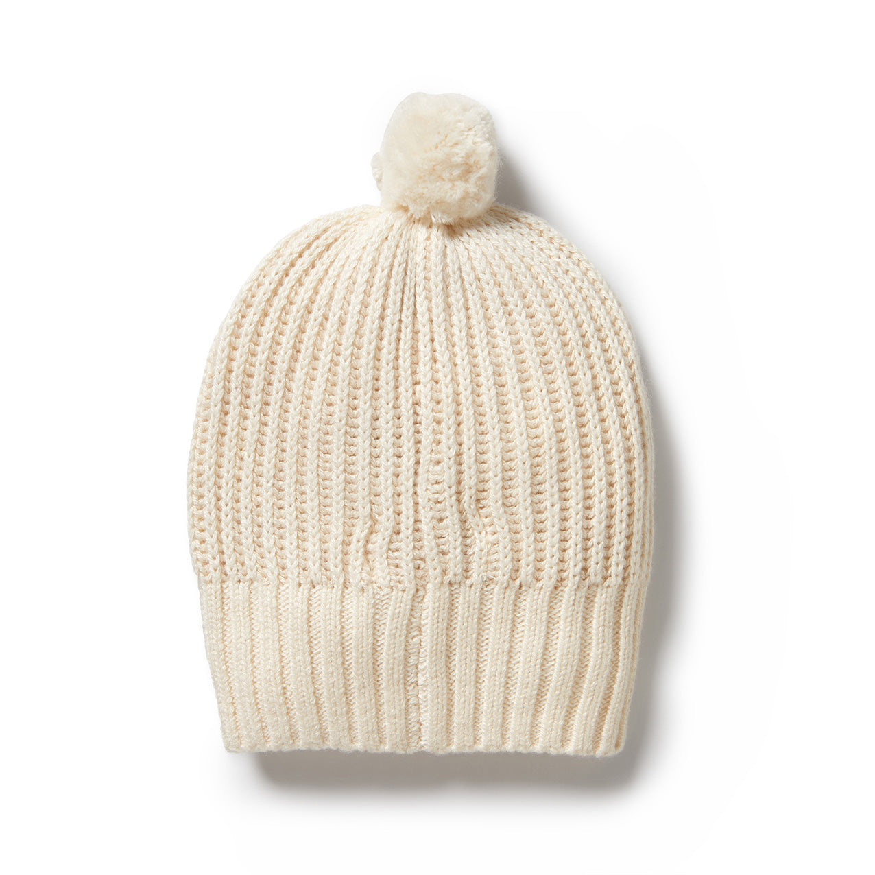 Knitted Ribbed Hat Ecru