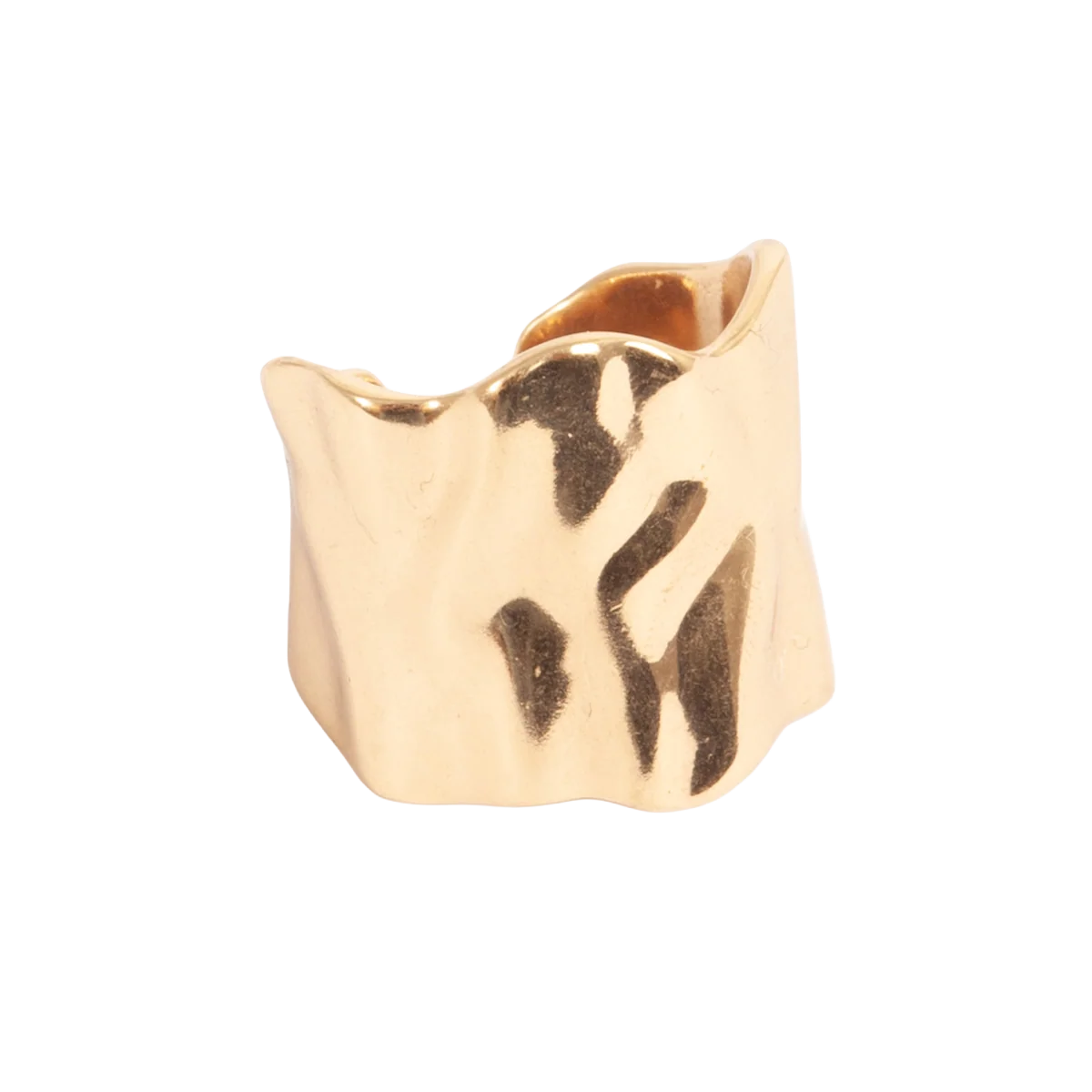 Sculptured Wide Ring Gold