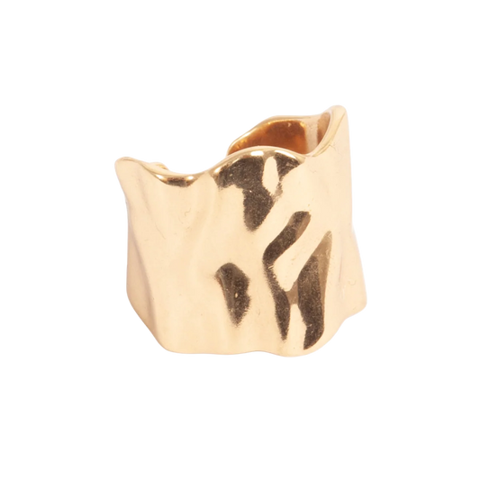 Sculptured Wide Ring Gold