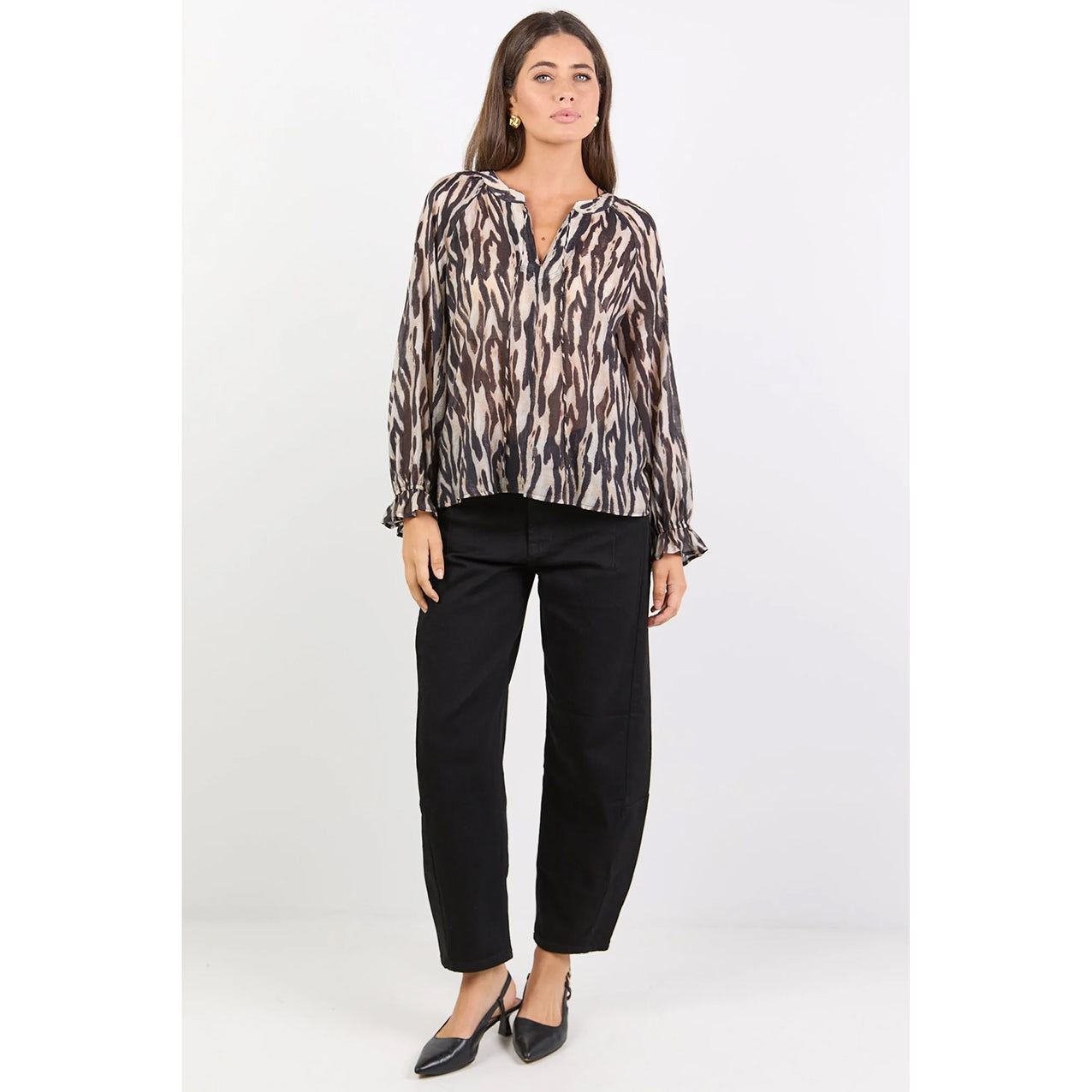 Woodland Black Zebra Top